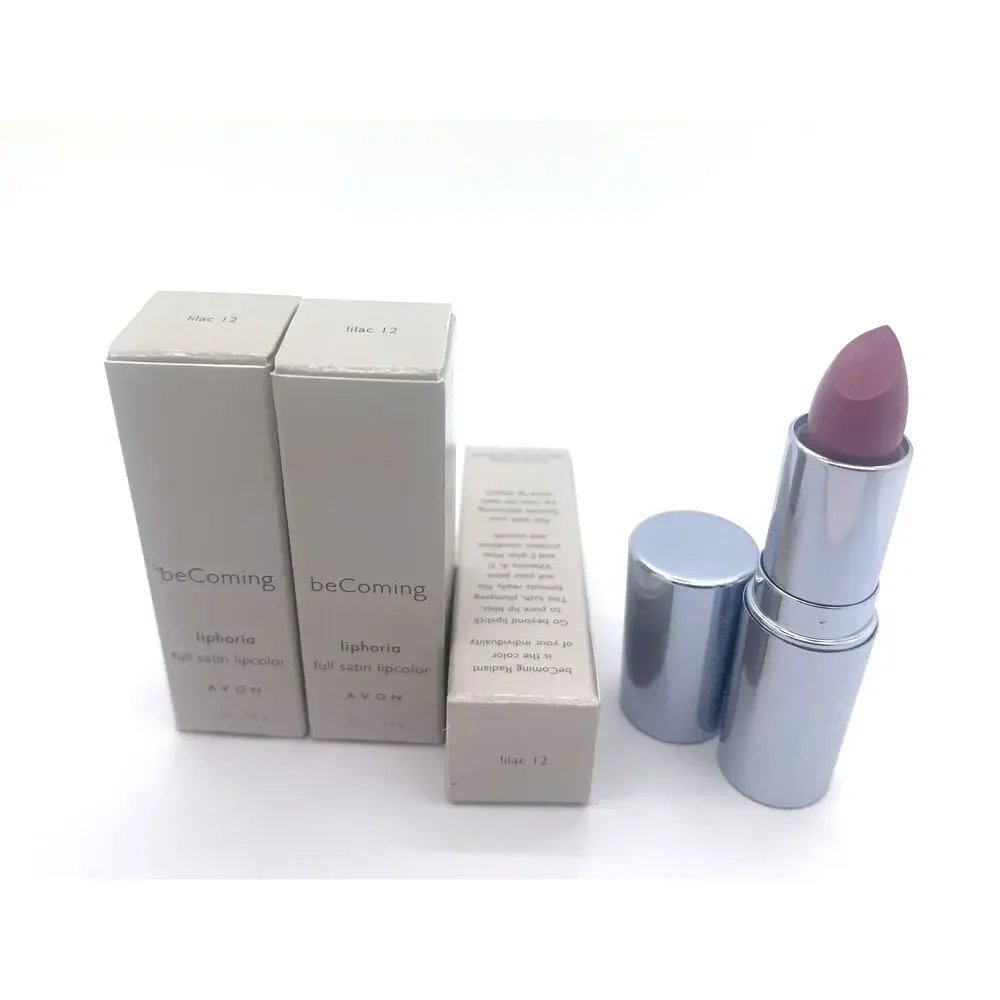 Lot of 3 - AVON beComing Liphoria LILAC Full Satin Lipcolor New in Box